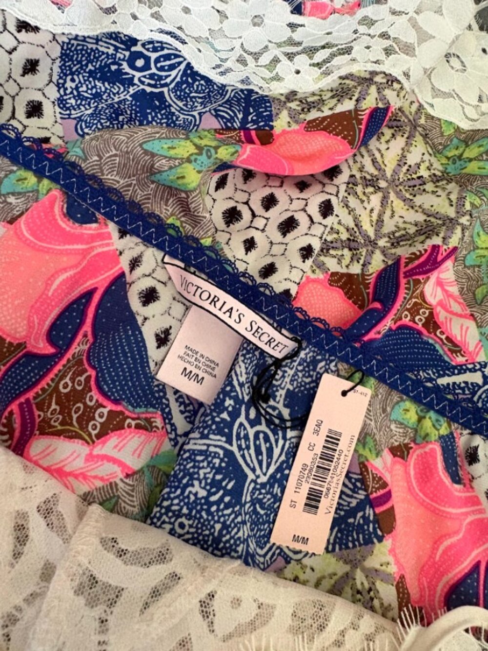 NWT Victoria's Secret Patchwork Lace Halter Teddy Romper (M) - Picture 6 of 7